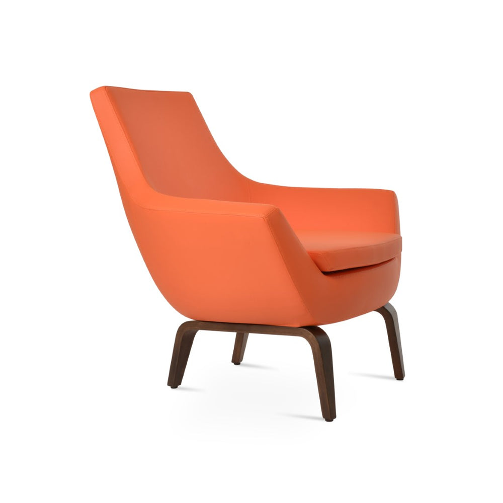 Soho Concept Rebecca Armchair Plywood Base – Elegant Walnut Finish, Soft Leatherette, Customizable Heights, 2-year Guarantee Walnut  Soho-concept-dining-chair-12427