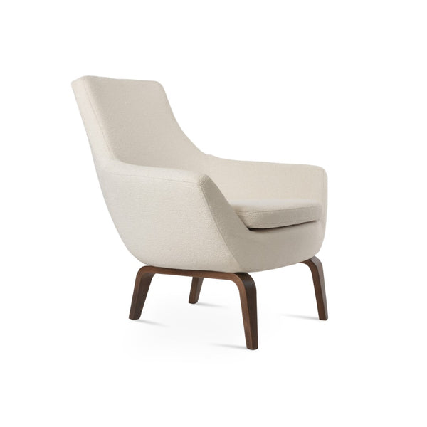 Soho Concept Rebecca Armchair - Elegant Boucle & Camira Fabric, Walnut Finish, 10-year Warranty, Versatile Seating Walnut,White  Soho-concept-dining-chair-12403