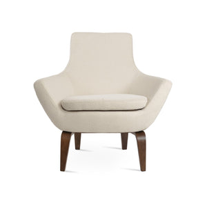 Soho Concept Rebecca Armchair - Elegant Boucle & Camira Fabric, Walnut Finish, 10-year Warranty, Versatile Seating Walnut,White  Soho-concept-dining-chair-13280