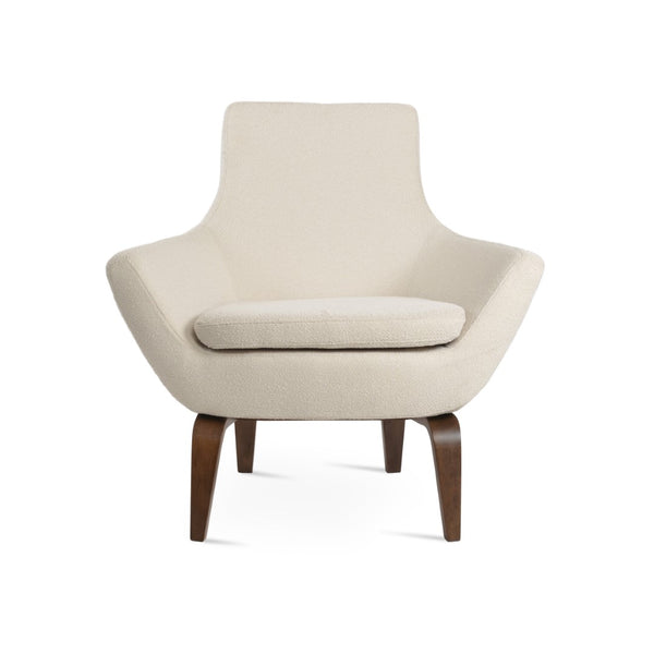 Soho Concept Rebecca Armchair - Elegant Boucle & Camira Fabric, Walnut Finish, 10-year Warranty, Versatile Seating Walnut,White  Soho-concept-dining-chair-13280