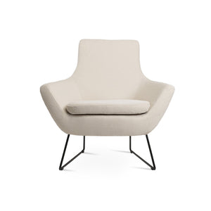 Soho Concept Rebecca Armchair - Modern Wire Sled Base, Boucle & Camira Fabric, 10-year Warranty, Stylish Design Black,White  Soho-concept-dining-chair-13281