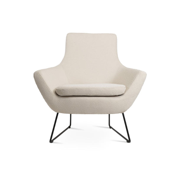 Soho Concept Rebecca Armchair - Modern Wire Sled Base, Boucle & Camira Fabric, 10-year Warranty, Stylish Design Black,White  Soho-concept-dining-chair-13281