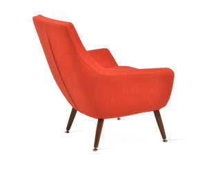 Soho Concept Rebecca Armchair In Camira Yoredale Boucle Fabric - Stylish Walnut & Orange, 10-year Guarantee! Walnut,Orange  Soho-concept-dining-chair-12377
