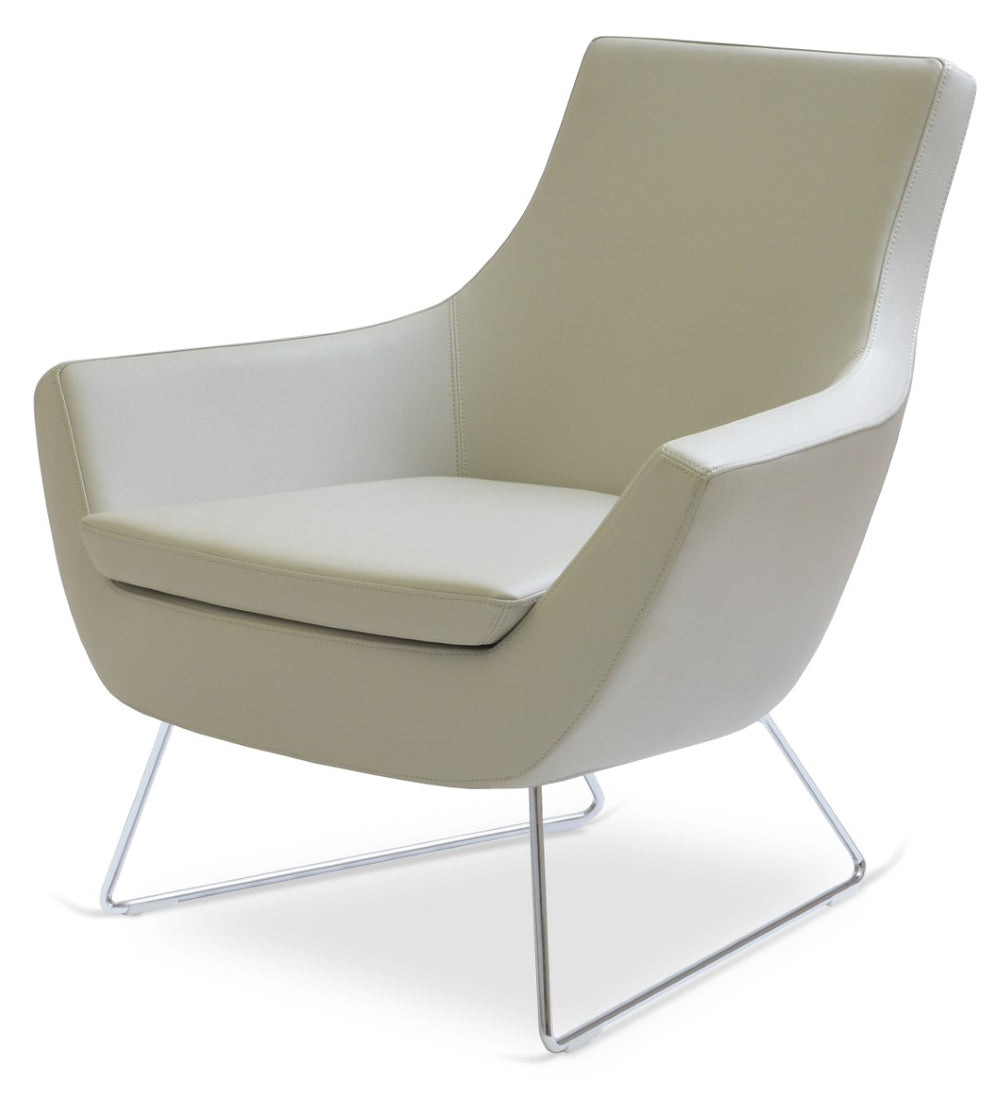 Soho Concept Rebecca Armchair - Stylish Industrial Design With Chrome Finish, Soft Leatherette & 2-year Guarantee Light Grey  Soho-concept-dining-chair-12557