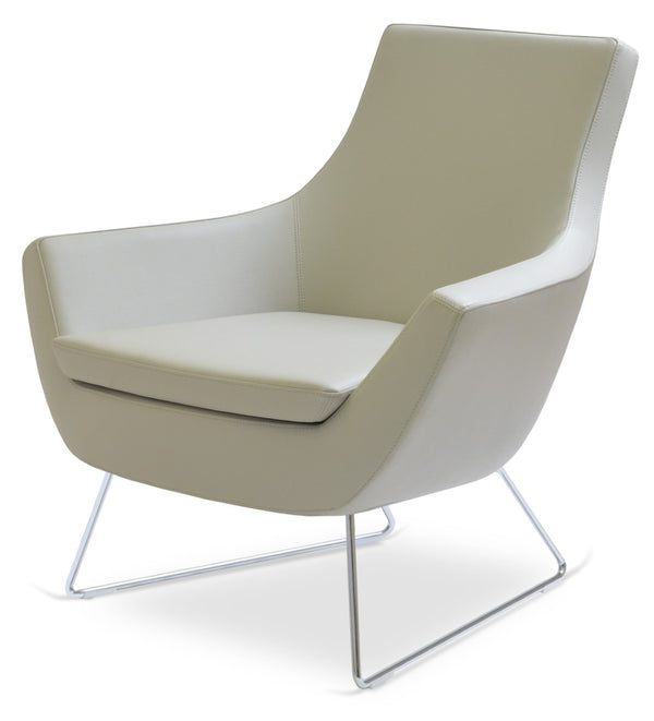 Soho Concept Rebecca Armchair - Stylish Industrial Design With Chrome Finish, Soft Leatherette & 2-year Guarantee Light Grey  Soho-concept-dining-chair-12557