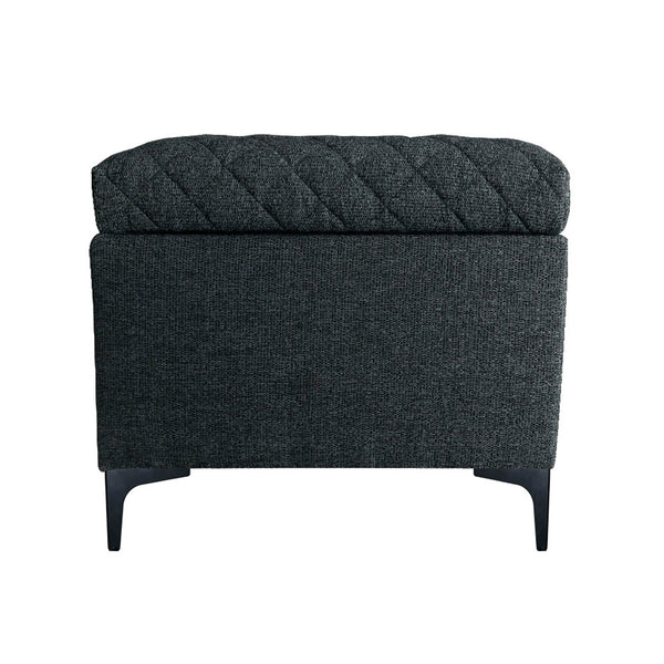 Lh Imports Reece Storage Bench - Elegant Tufted Design With Hidden Storage For A Clutter-free Home Experience Grey Metal,100% Polyester Fabric,Foam Rec016-cgr