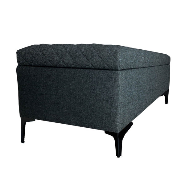 Lh Imports Reece Storage Bench - Elegant Tufted Design With Hidden Storage For A Clutter-free Home Experience Grey Metal,100% Polyester Fabric,Foam Rec016-cgr