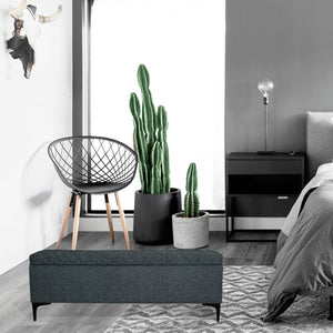 Lh Imports Reece Storage Bench - Elegant Tufted Design With Hidden Storage For A Clutter-free Home Experience Grey Metal,100% Polyester Fabric,Foam Rec016-cgr