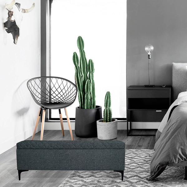 Lh Imports Reece Storage Bench - Elegant Tufted Design With Hidden Storage For A Clutter-free Home Experience Grey Metal,100% Polyester Fabric,Foam Rec016-cgr