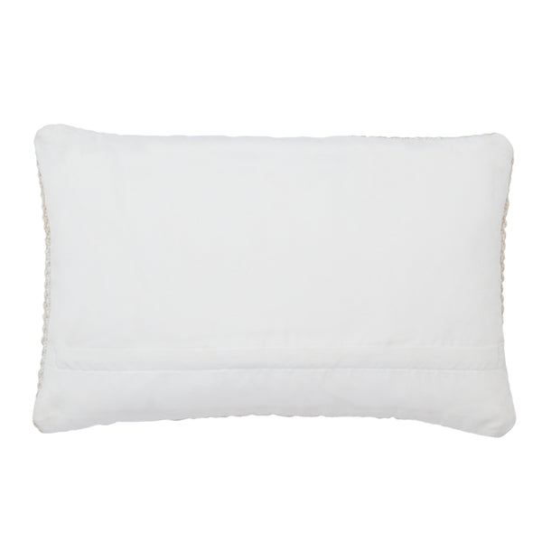 Jaipur Living Vibe by Jaipur Living Basket Weave Ombre Lumbar Pillow Indoor Outdoor Polyester Cream PLW103728