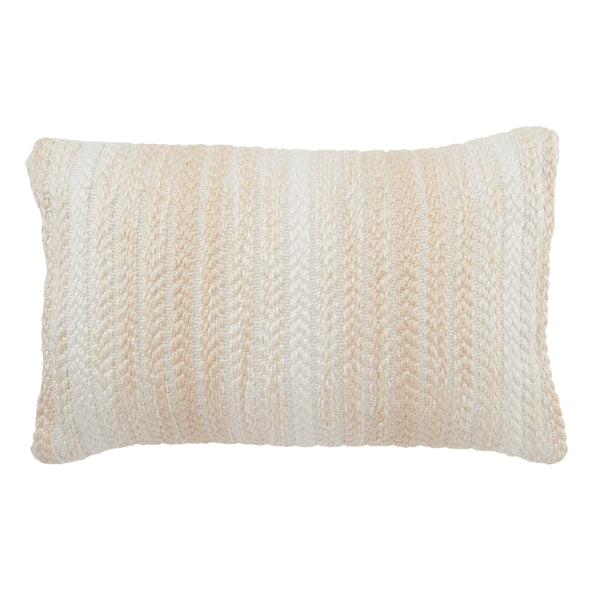 Jaipur Living Vibe by Jaipur Living Ombre Basket Weave Lumbar Pillow Cover Indoor Outdoor Cream PLC102450