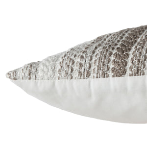 Jaipur Living Vibe by Jaipur Living Ombre Basket Weave Lumbar Pillow Cover Indoor Outdoor Gray PLC102451