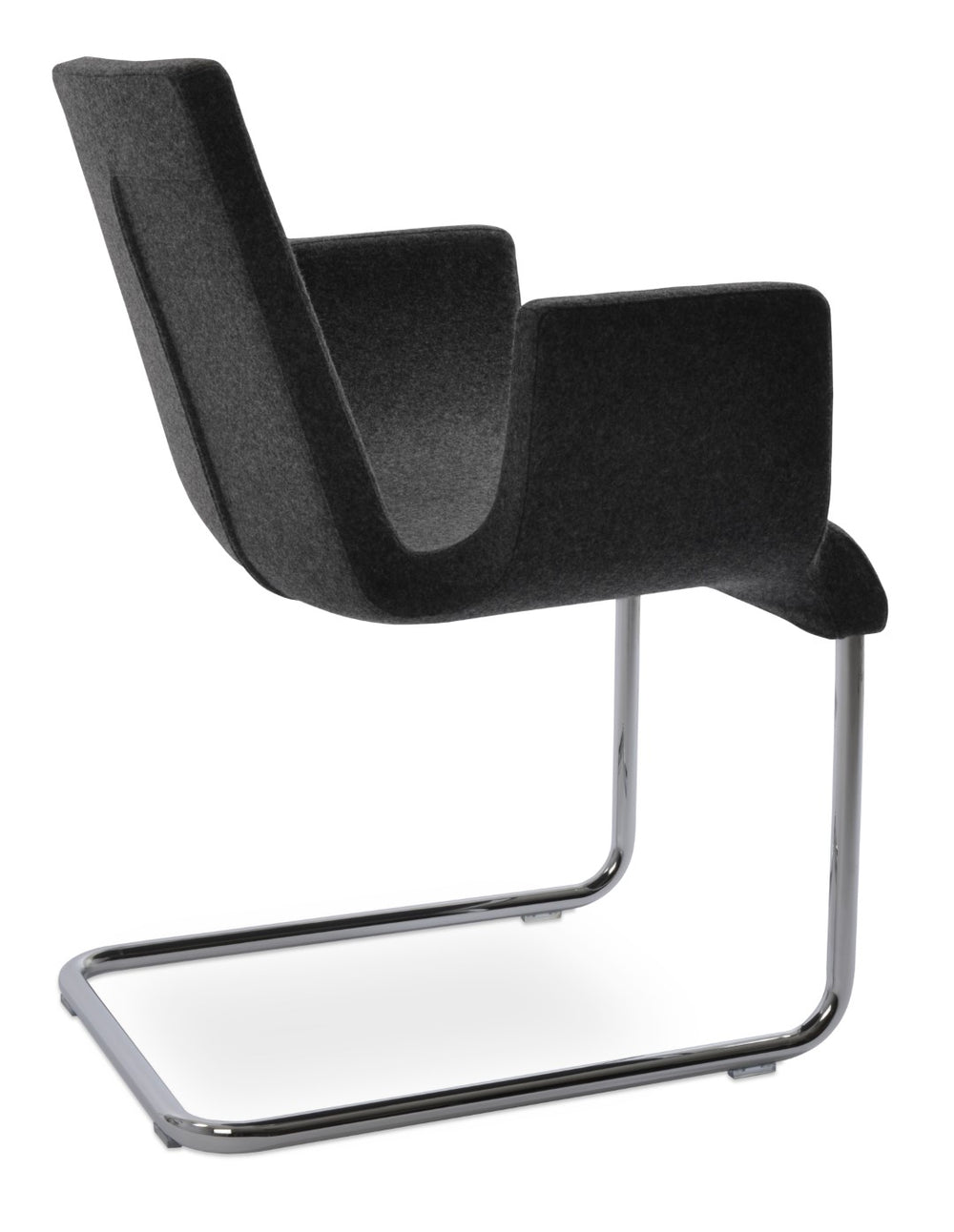 Soho Concept Reiss Arm Chair – Elegant Dining & Office Seating, Chrome Base, Italian Ppm & Camira Fabric Options Dark Grey  Soho-concept-dining-chair-05732