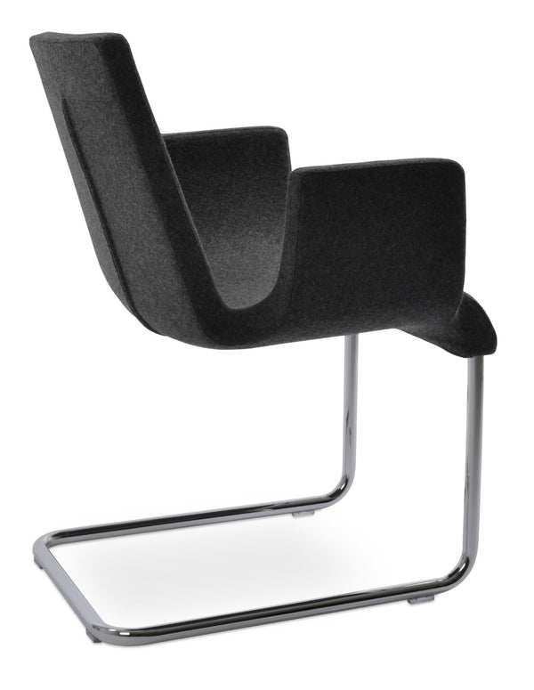 Soho Concept Reiss Arm Chair – Elegant Dining & Office Seating, Chrome Base, Italian Ppm & Camira Fabric Options Dark Grey  Soho-concept-dining-chair-05732