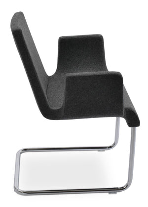 Soho Concept Reiss Arm Chair – Elegant Dining & Office Seating, Chrome Base, Italian Ppm & Camira Fabric Options Dark Grey  Soho-concept-dining-chair-05732