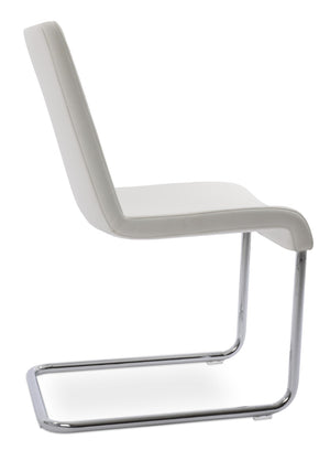 Soho Concept Reiss Chair - Modern Chrome Base Dining Chair With Italian Ppm & Camira Fabric, 5-10 Year Warranty White  Soho-concept-dining-chair-05738