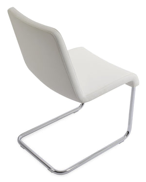 Soho Concept Reiss Chair - Modern Chrome Base Dining Chair With Italian Ppm & Camira Fabric, 5-10 Year Warranty White  Soho-concept-dining-chair-05739