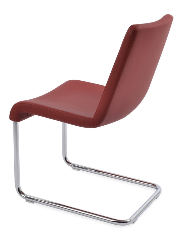 Soho Concept Reiss Chair - Modern Chrome Base Dining Chair With Italian Ppm & Camira Fabric, 5-10 Year Warranty Red  Soho-concept-dining-chair-05737