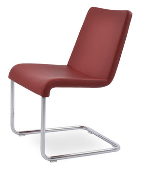 Soho Concept Reiss Chair - Modern Chrome Base Dining Chair With Italian Ppm & Camira Fabric, 5-10 Year Warranty Red  Soho-concept-dining-chair-05735