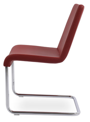 Soho Concept Reiss Chair - Modern Chrome Base Dining Chair With Italian Ppm & Camira Fabric, 5-10 Year Warranty Red  Soho-concept-dining-chair-05734