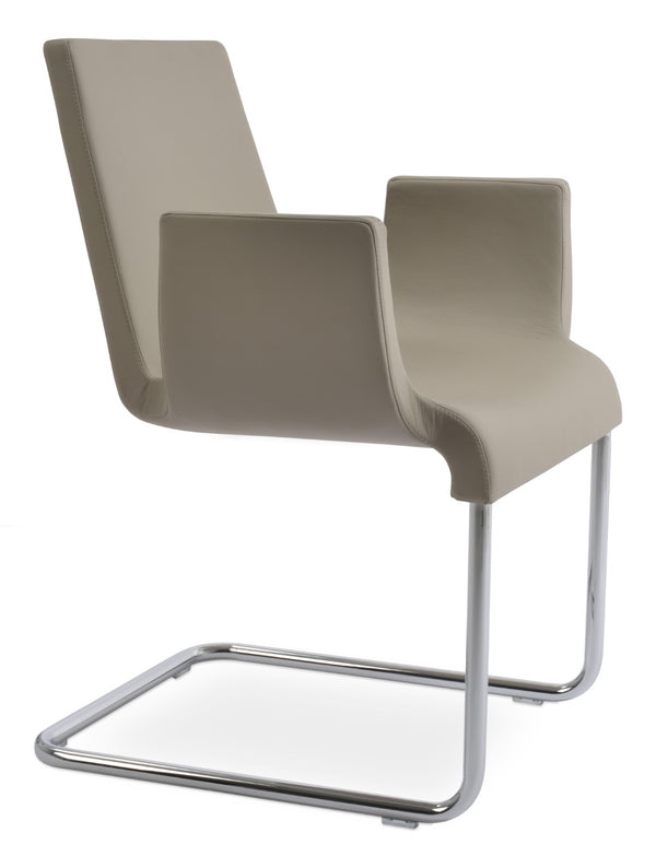 Soho Concept Reiss Arm Chair – Elegant Dining & Office Seating, Chrome Base, Italian Ppm & Camira Fabric Options Ppm Bone  Soho-concept-dining-chair-05731