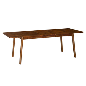 Lh Imports Remix Extension Dining Table - Stylish, Space-saving Design For 8, Perfect For Family Gatherings! Brown Acacia,Beech,Rubberwood Rem011