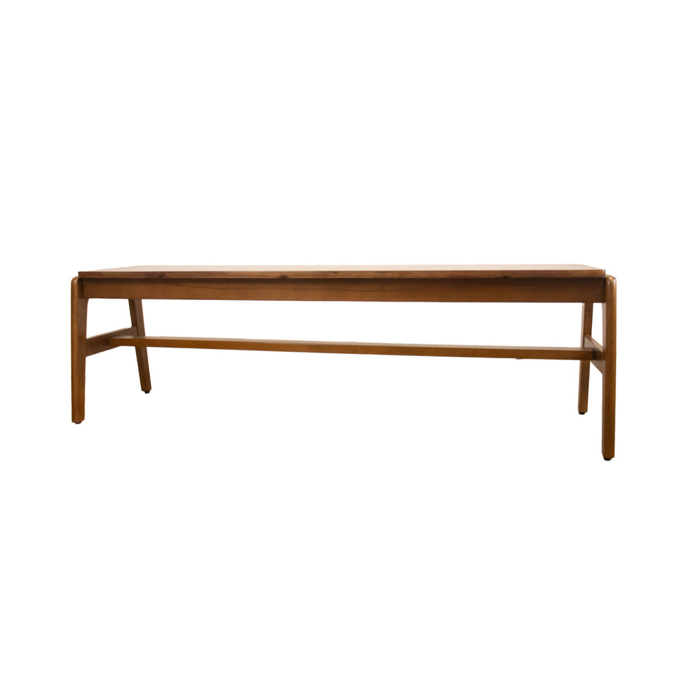 Lh Imports Remix Bench - Versatile Solid Acacia Seating For Dining Or Entryway, Mid-century Modern Style Brown Solid Acacia,Beech Wood,Rubber Wood Rem016