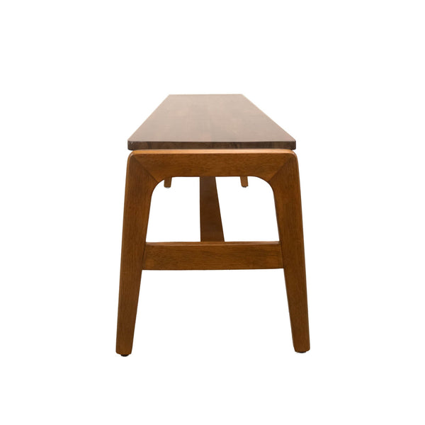 Lh Imports Remix Bench - Versatile Solid Acacia Seating For Dining Or Entryway, Mid-century Modern Style Brown Solid Acacia,Beech Wood,Rubber Wood Rem016