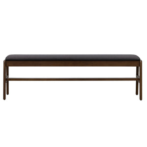 Lh Imports Remix Upholstered Bench - Stylish Mid-century Modern Design For Dining Or Entryway Decor Brown,Grey Polyester,Acacia,Beech Wood,Rubber Wood Rem017-gr