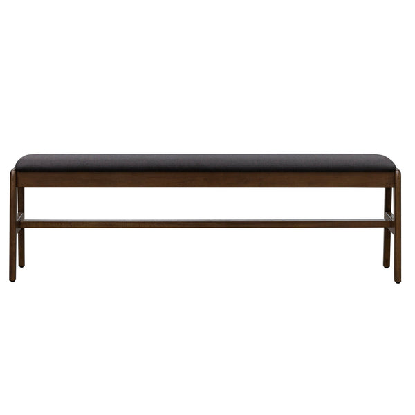 Lh Imports Remix Upholstered Bench - Stylish Mid-century Modern Design For Dining Or Entryway Decor Brown,Grey Polyester,Acacia,Beech Wood,Rubber Wood Rem017-gr