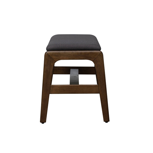 Lh Imports Remix Upholstered Bench - Stylish Mid-century Modern Design For Dining Or Entryway Decor Brown,Grey Polyester,Acacia,Beech Wood,Rubber Wood Rem017-gr