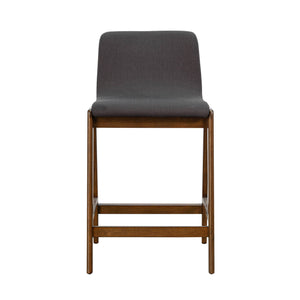 Lh Imports Remix Counter Stool - Stylish Solid Rubber Design With Removable Frame For Chic Home Decor Grey,Brown 100% Polyester,Solid Rubber Wood,Lvl Rem026-gr