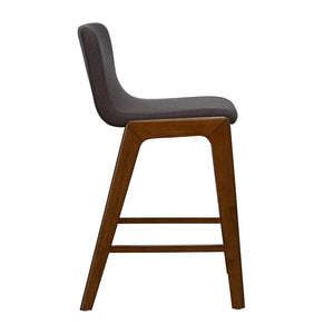 Lh Imports Remix Counter Stool - Stylish Solid Rubber Design With Removable Frame For Chic Home Decor Grey,Brown 100% Polyester,Solid Rubber Wood,Lvl Rem026-gr