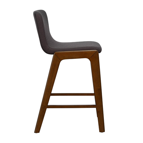 Lh Imports Remix Counter Stool - Stylish Solid Rubber Design With Removable Frame For Chic Home Decor Grey,Brown 100% Polyester,Solid Rubber Wood,Lvl Rem026-gr