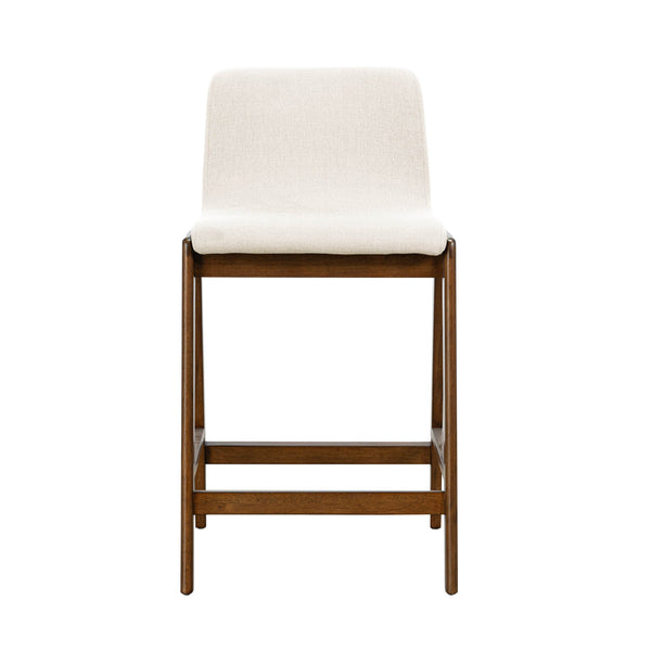 Lh Imports Remix Counter Stool - Stylish Solid Rubber Design With Removable Frame For Chic Home Decor Beige,Brown 100% Polyester,Solid Rubber Wood,Lvl Rem026-ln