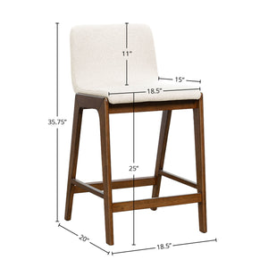 Lh Imports Remix Counter Stool - Stylish Solid Rubber Design With Removable Frame For Chic Home Decor Beige,Brown 100% Polyester,Solid Rubber Wood,Lvl Rem026-ln
