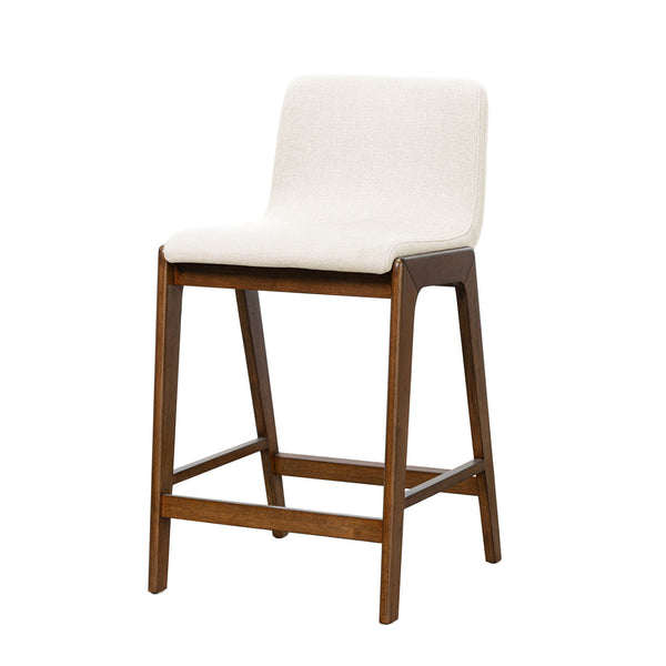 Lh Imports Remix Counter Stool - Stylish Solid Rubber Design With Removable Frame For Chic Home Decor Beige,Brown 100% Polyester,Solid Rubber Wood,Lvl Rem026-ln