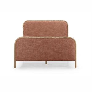 TOV Furniture Hatia Basketweave Panel Bed - Elegant Upholstered Design with Timeless Spindle-Style Wood Framing Sienna Red / Queen REN-B11220-10-11