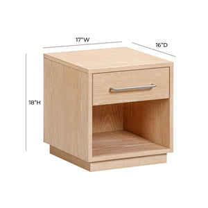 TOV Furniture Marlow 17" Wood Nightstand with Soft-Closing Drawer and Open Shelf for Stylish Bedroom Storage Natural REN-B700-50