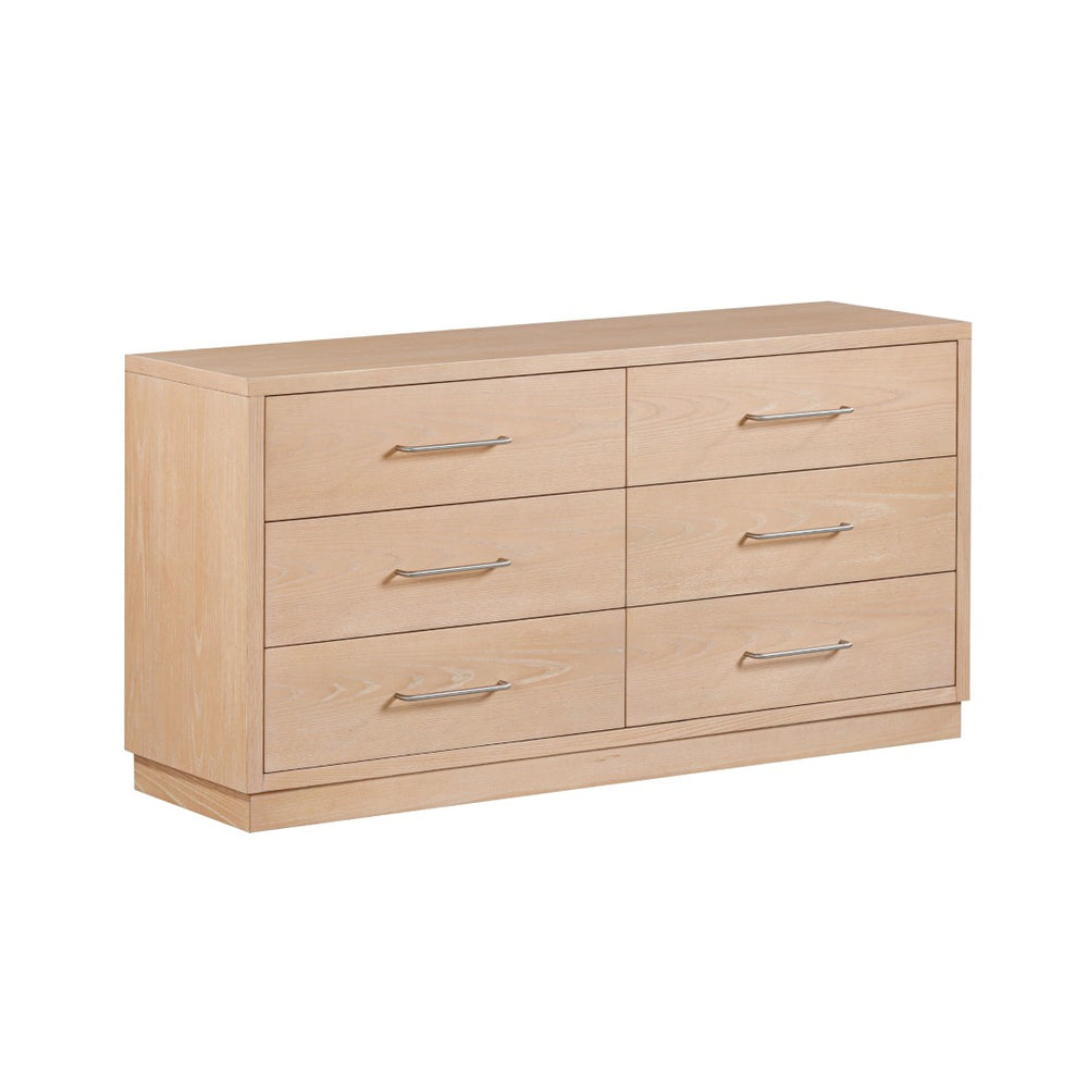 TOV Furniture Marlow 6-Drawer Dresser - Timeless Acacia-Ash Elegance with Soft-Closing Drawers for Luxury Living Natural REN-B700-70