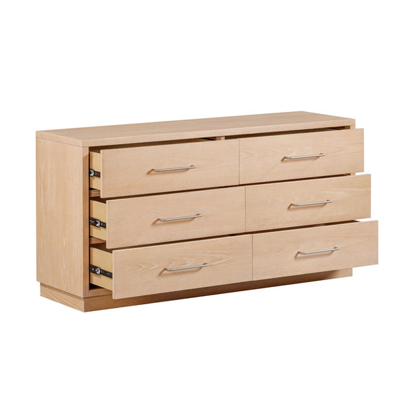 TOV Furniture Marlow 6-Drawer Dresser - Timeless Acacia-Ash Elegance with Soft-Closing Drawers for Luxury Living Natural REN-B700-70