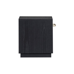 TOV Furniture Marlow 17" Wood Nightstand with Soft-Closing Drawer and Open Shelf for Stylish Bedroom Storage Black REN-B710-50