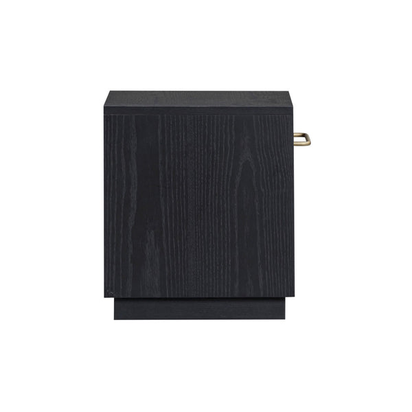 TOV Furniture Marlow 17" Wood Nightstand with Soft-Closing Drawer and Open Shelf for Stylish Bedroom Storage Black REN-B710-50