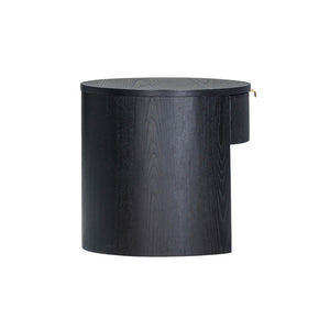 TOV Furniture Marlow 19" Round Nightstand: Stylish & Space-Saving with Soft-Closing Drawer for Elegant Storage Black REN-B710-51