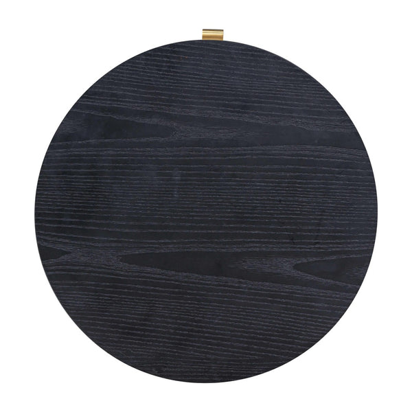 TOV Furniture Marlow 19" Round Nightstand: Stylish & Space-Saving with Soft-Closing Drawer for Elegant Storage Black REN-B710-51