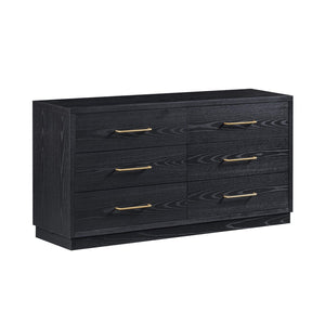 TOV Furniture Marlow 6-Drawer Dresser - Timeless Acacia-Ash Elegance with Soft-Closing Drawers for Luxury Living Black REN-B710-70