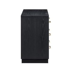 TOV Furniture Marlow 6-Drawer Dresser - Timeless Acacia-Ash Elegance with Soft-Closing Drawers for Luxury Living Black REN-B710-70