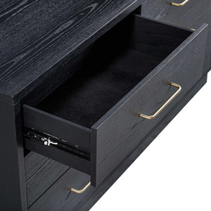 TOV Furniture Marlow 6-Drawer Dresser - Timeless Acacia-Ash Elegance with Soft-Closing Drawers for Luxury Living Black REN-B710-70