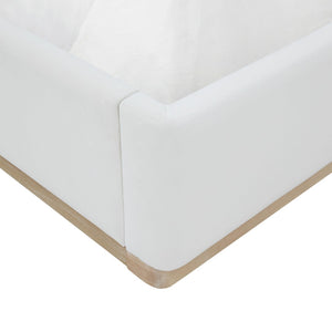 TOV Furniture Marlow Velvet Bed – Luxurious Cream Upholstered Centerpiece with Natural Wood Base for Elegant Spaces Cream / King REN-B7110-20-21