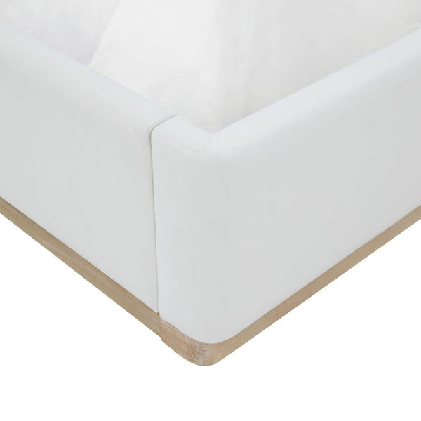 TOV Furniture Marlow Velvet Bed – Luxurious Cream Upholstered Centerpiece with Natural Wood Base for Elegant Spaces Cream / King REN-B7110-20-21